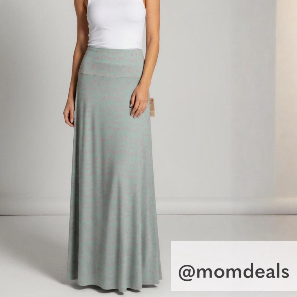 LulaRoe Maxi Long Skirt/Strapless Dress. Super Soft. Pastel Teal & Pink L 14-16